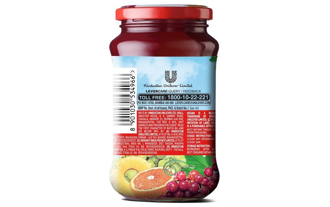 Kissan Mixed Fruit Jam    Glass Jar  200 grams